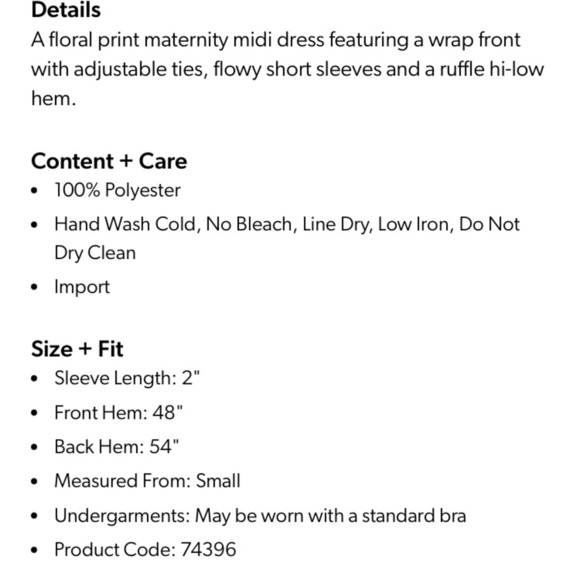 MATERNITY AND POST PARTUM WRAP DRESS BLUE FLORAL PRINT V BACK AND TRUE WRAP - Picture 7 of 15